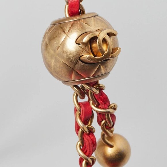 Chanel Red Quilted Lambskin Leather Pearl Crush Mini Clutch Chain Bag - Picture 8 of 12